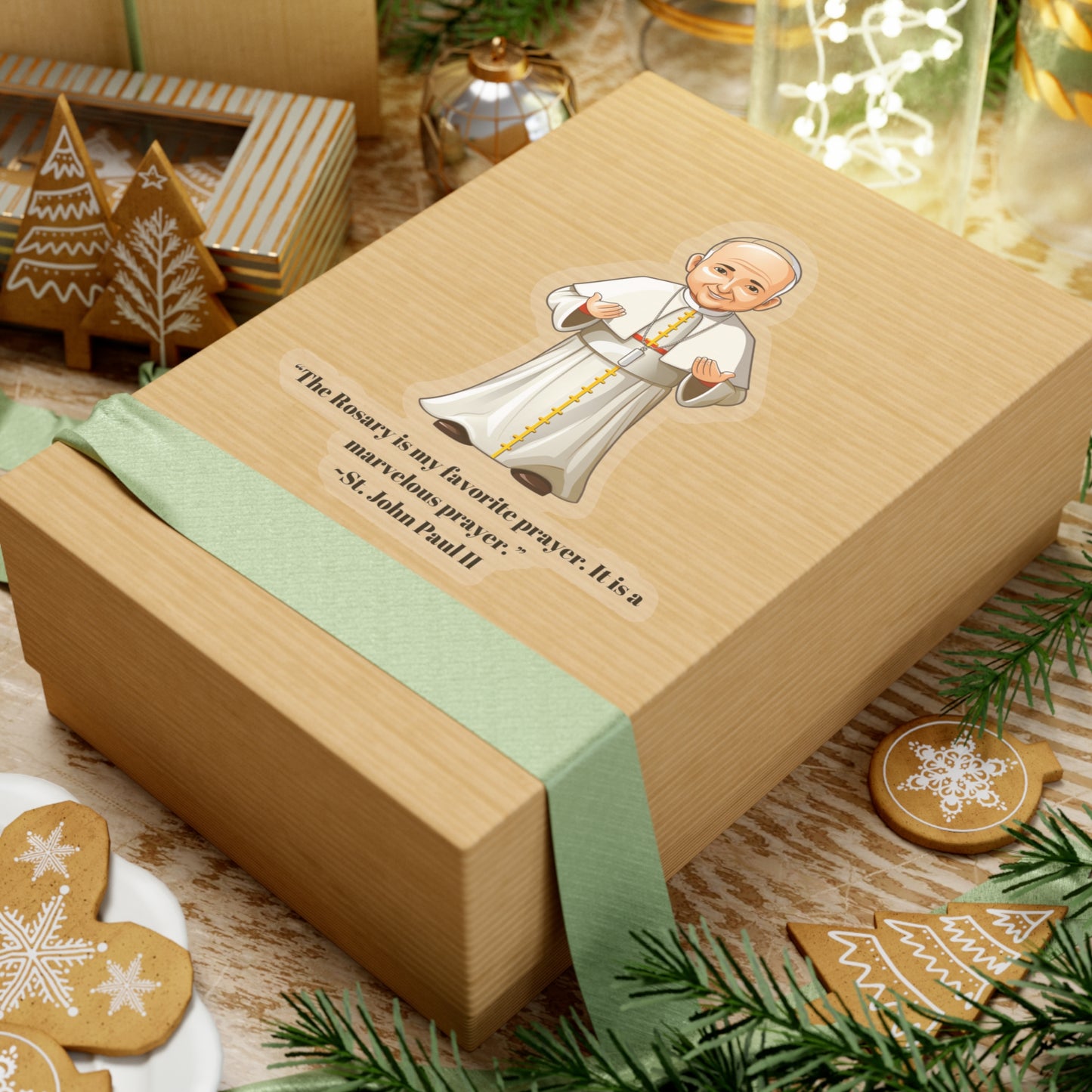 St. John Paul II rosary quote, sticker