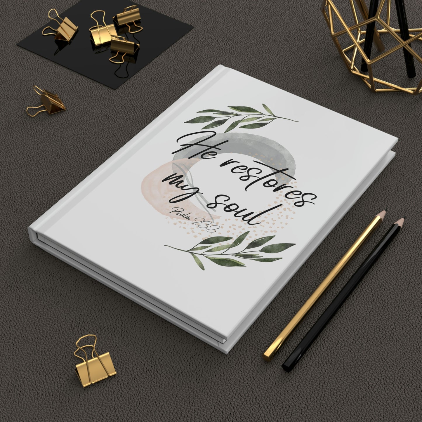 He restores my soul, Hardcover Journal Matte