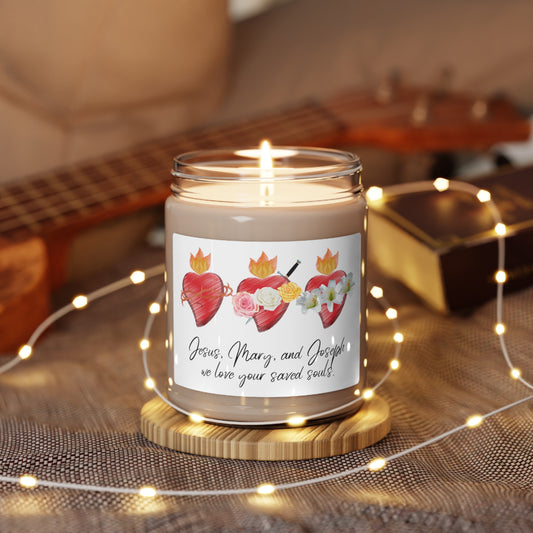 Jesus Mary Joseph Hearts-Scented Soy Candle, 9oz