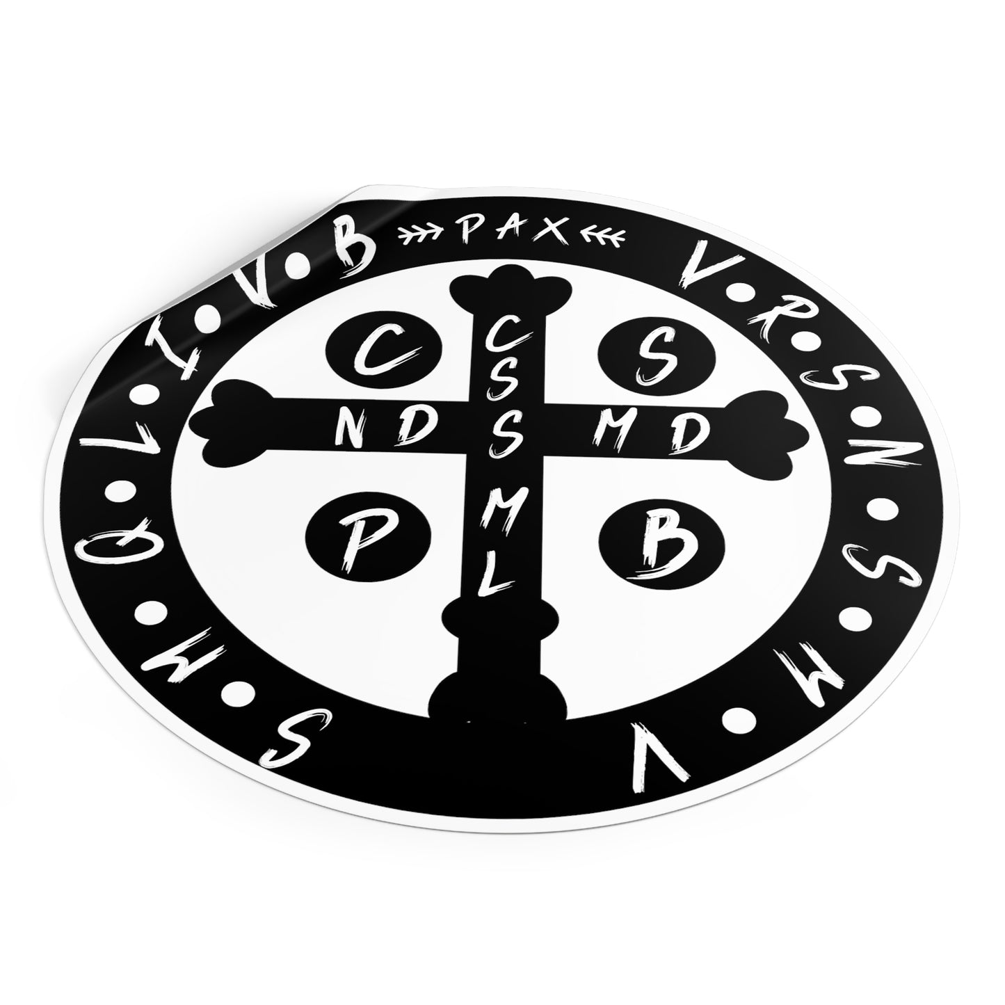 St. Benedict Medal, Round Vinyl Stickers