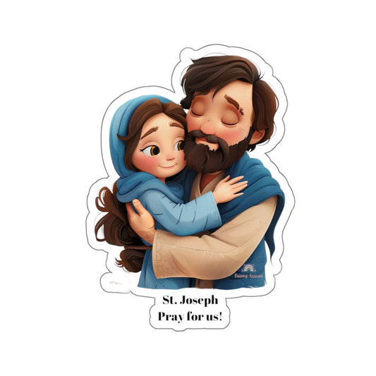 St. Joseph with Mary, Pray for us sticker