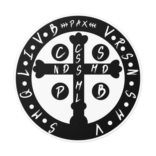 St. Benedict Medal, Round Vinyl Stickers