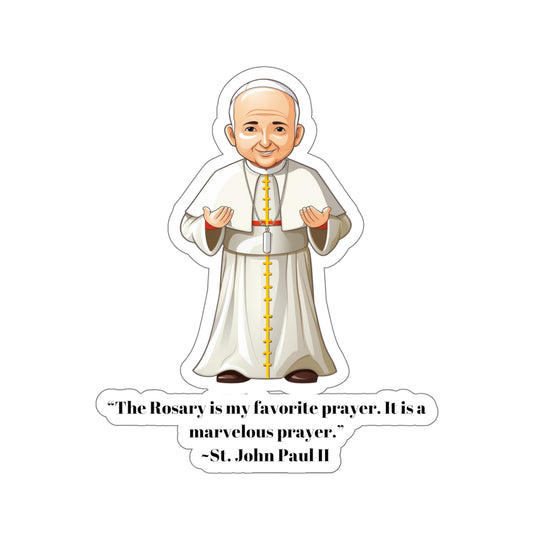 St. John Paul II rosary quote, sticker