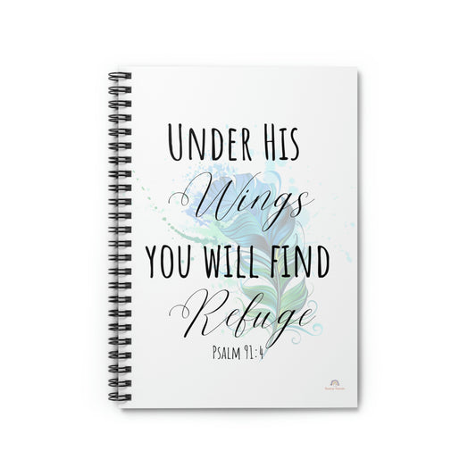 Under His wings you will find refuge, spiral notebook