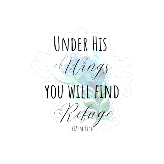 Under His wings you will find refuge, sticker